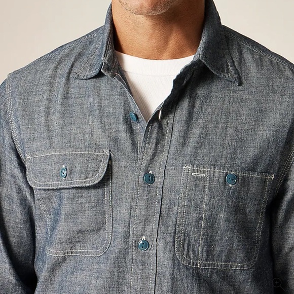 NWT Wallace & Barnes Japanese Selvedge Chambray Workshirt Size Small - Picture 3 of 12
